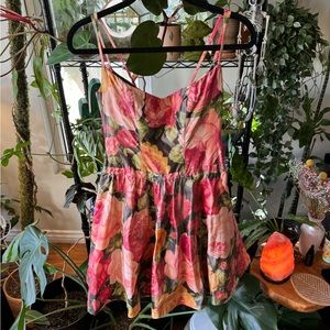 Floral 1950s A-Line Cocktail Dress